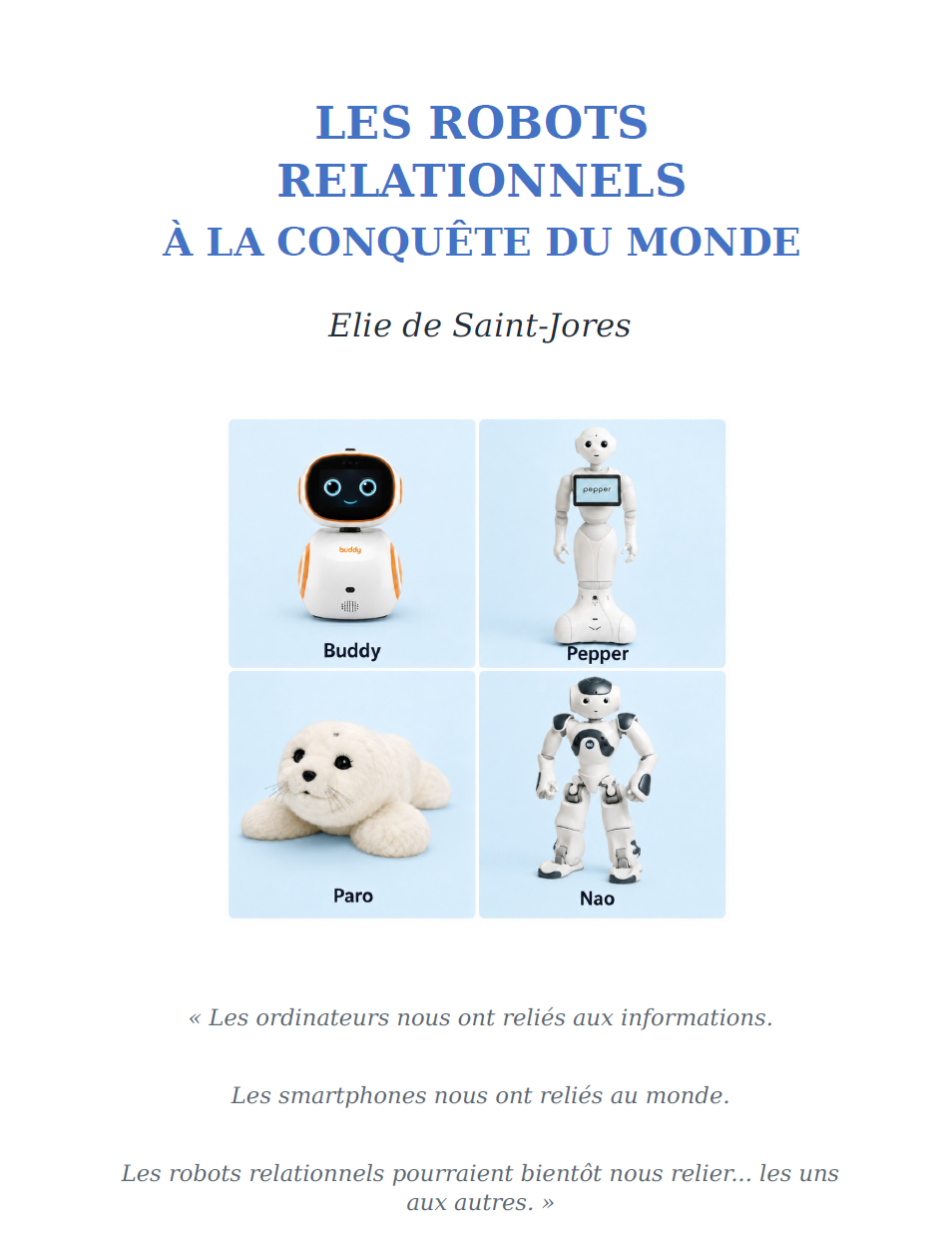 Couverture du livre Les Robots relationnels à la conquête du monde